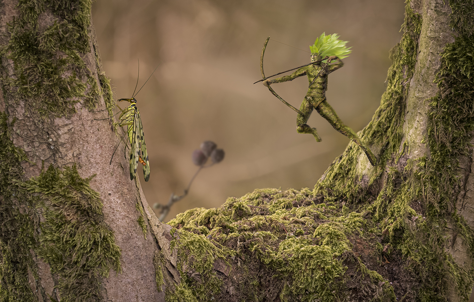Hawthorn sprite with prey